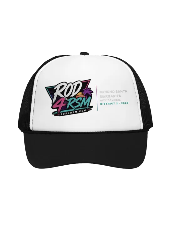 ROD4RSM Trucker Hat - Logo, Black / White / Black